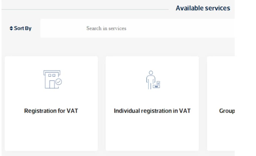 Step 3 Click on VAT Registration